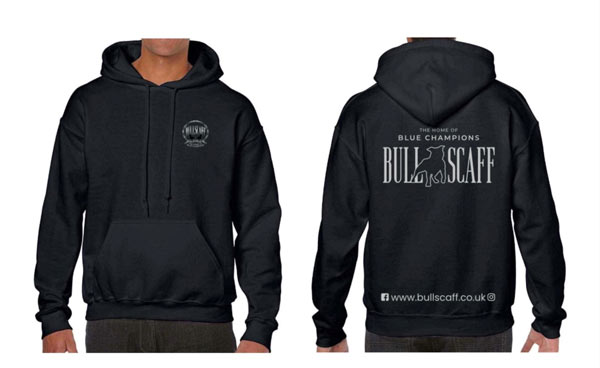 Adult hoodie with bullscaff logo